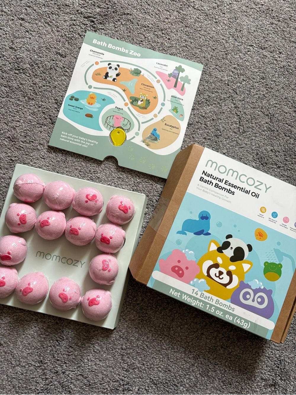 Pink Kids Bath Bombs - Natural Essential Oil Set